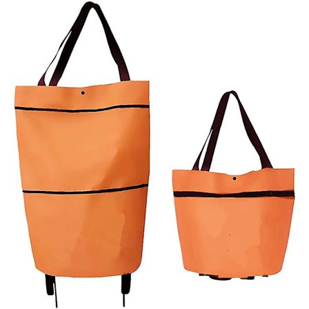 Shoppingväska på hjul, 2-i-1 hopfällbar shoppingvagn, hopfällbar, tvåstegs