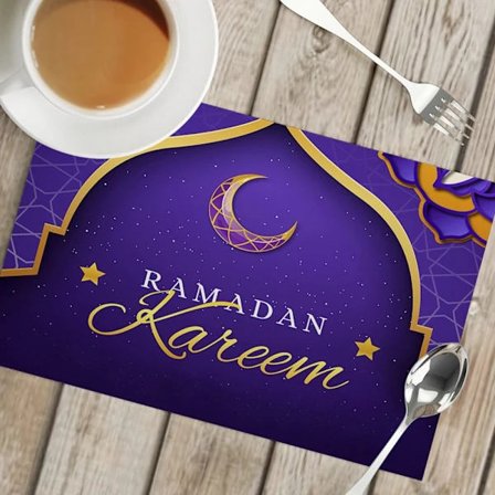 32x43cm Eid Mubarak Dækkeserviet Islamisk Muslimske Festivalfest