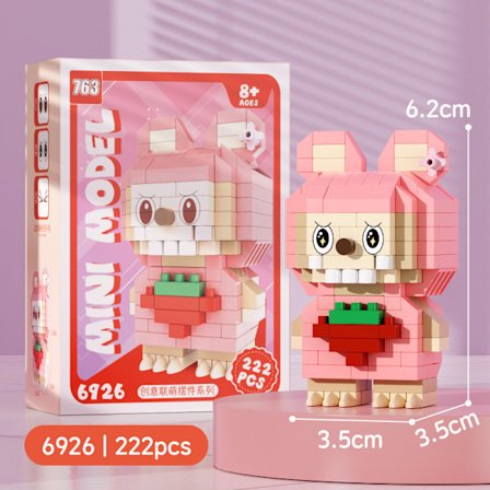 labub små partikler labub blokk tegneserie dukker sammensatte leker små pyntegjenstander