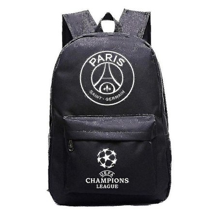 Musta Paris Uefa Champions League Olkalaukku Fanireppu Opiskelijan koululaukku Säilytyslaukku_y