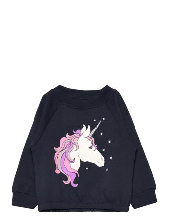 Nmfruna Ls Sweat Bru Camp Sweat-shirt Genser Marineblå Name It