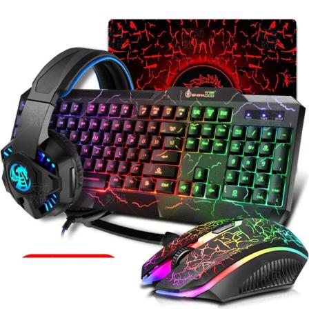 Peli näppäimistö hiiri LED hengitys taustavalo ergonomiikka pro kombot USB langallinen täysnäppäin