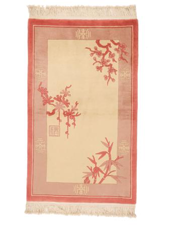 91X152 China 90 Line Rug Beige/Orange China Carpetvista