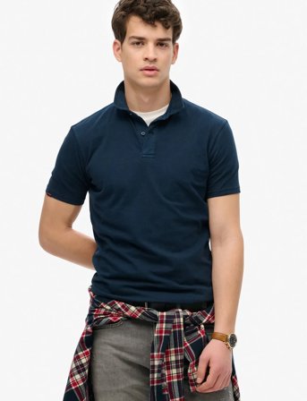 Superdry Essential Jersey Polo - Navy - XXL