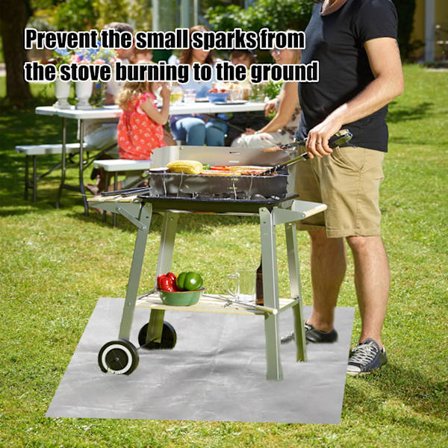 Brandsäker matta utomhus gräsmatta uteplats grill brandsäker matta silver rektangulär skyddande matta