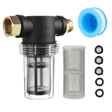 Hageslangefilter for trykkvaskerinntak Vann, Inline-filter for Sedim