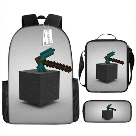 MINECRAFT Reppu My World Pelitarvikkeet Kolmiosainen Reppusetti