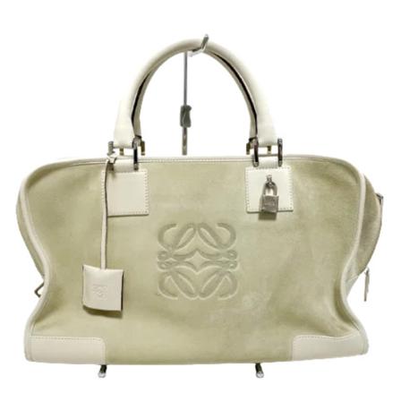 Loewe Pre-owned, Pre-owned Suede handbags Grijs, Dames, Maat:ONE Size