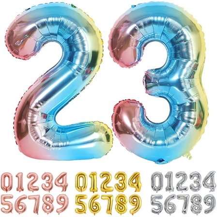 32 tuuman sininen foliopallo numero 23/32, suuret jättinumerot 0-100 syntymäpäivä-, hääpäivä- ja juhlakoristeisiin, heliumpallo