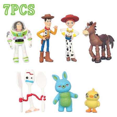 7 kpl lelusetti Toy Story 4 Buzz Lightyear -hahmo Woody Jessie Ducky -nuket Keräilyesineet Lelut Lapset Joululahja