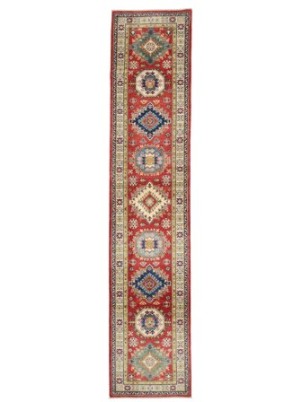 Kazak Fine Rug Oriental Runner (Wool, Afghanistan)