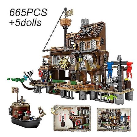 The Adventure Pirate Ship Building Blocks Toys Children's Constructor Expert Ideas Diy Bricks Compat Children Kids Giftsno Original Box
