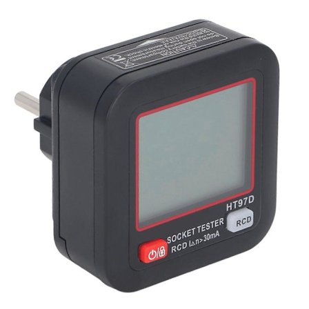 Högkvalitativ HT97D Digital LCD-skärm Europeisk Standard Uttagstestare RCD-test