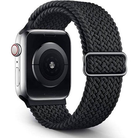 Stickat armband kompatibelt med Apple Watch-armband (svart, exklusive klockor), 38mm 40mm 41mm, justerbart mjukt elastiskt armband kompatibelt med 