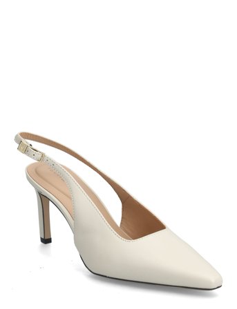 Squared Toe High Heel Slingback Cream Tommy Hilfiger