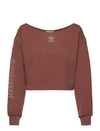 2000 Luxe Slouchy Crew Sweatshirt W Brown Adidas Originals