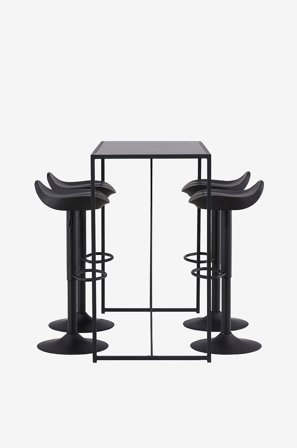 Venture Home - Baariryhmä Brea ja baarituolit Adesto, 4 kpl - Musta - Ruokailuryhmät - - Homeroom