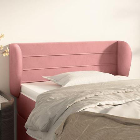 Vidaxl Huvudgavel Med Kanter Rosa 83x23x78/88 Cm Sammet Rosa
