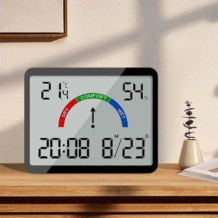 REA! Tunn LCD Digital Klocka, Väggmonterad Minimalistisk Väckarklocka med Temperatur, Multifunktionell Elektronisk Klocka[HK]