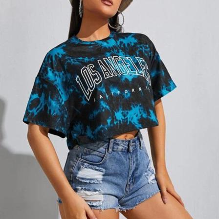 Kortärmad T-shirt För Kvinnor Med Rund Hals S