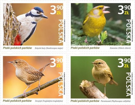 Polen - Fugle - Postfrisk sæt 4v