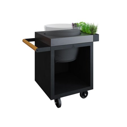 OFYR 4000247 Arbetsbord skärbräda i betong Svartlackerat stål, Utemöbler