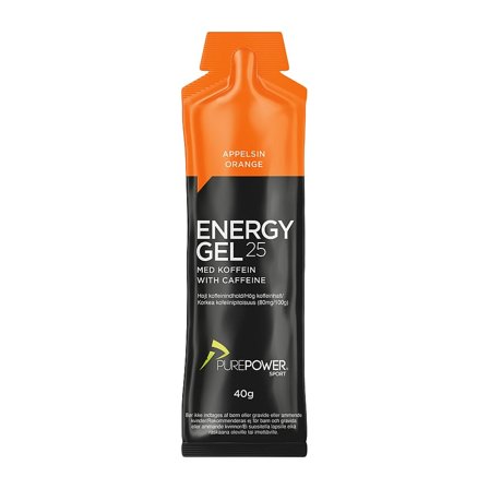 PurePower Energy Gel Appelsin Koffein 40 g, Sport & Velvære, Protein & Energi, Energigel