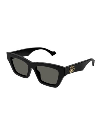 Gucci Women's Sunglasses with a frame made of acetate in black and lenses made of nylon in grey