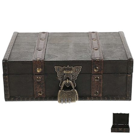 Vintage Smykkeskrin i Træ Retro Smykkeskrin Træ Gaveæske med Kodelås