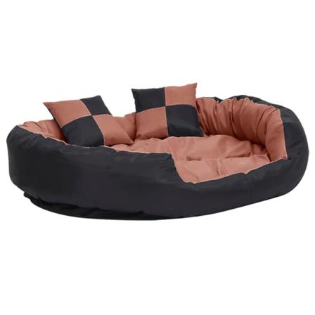 Vidaxl Vändbar Och Tvättbar Hundsäng Svart Och Brun 110 X 30 X 8 Svart