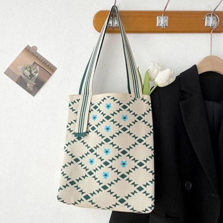 Stickad handväska Knot handledsväska APRICOT - stock