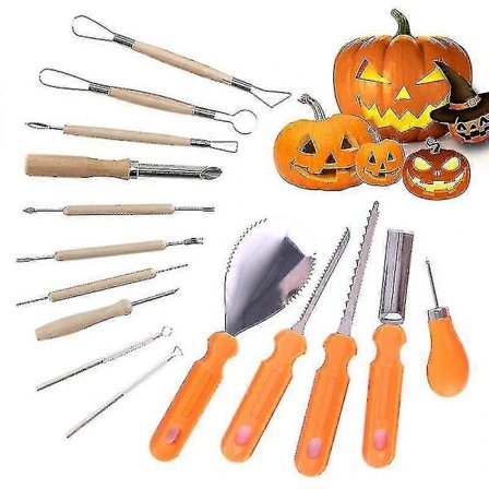 15 stk. Professionelt græskarskæresæt græskarskæretilbehør Værktøj rustfrit stål skæreknivsæt