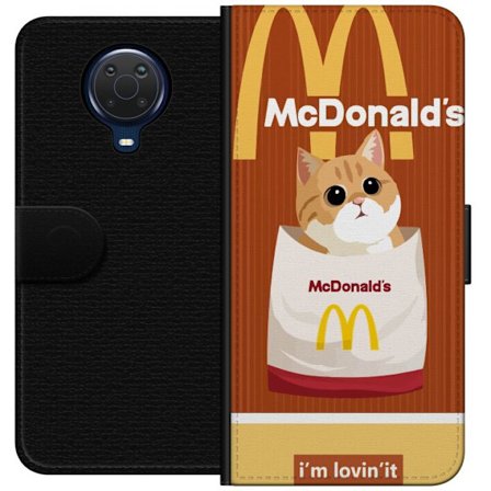 Yhteensopiva Lompakkokotelo Nokia Nokia G20 McDonaldsin kissan kuvitus logolla ja I'm lovin' it suloinen humoristinen suunnittelu täydellinen pop-kul
