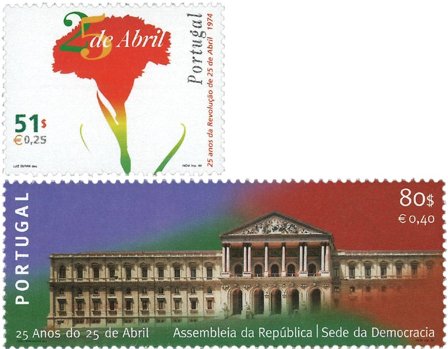 Portugal 1999 - 25 året for nellikerevolutionen - Postfrisk sæt 2v