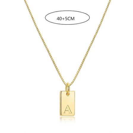 Initial Lagerhalsband i Guld för Kvinnor, Fint Lagerhalsband med Gemkedja och Initial Bokstav i Guld