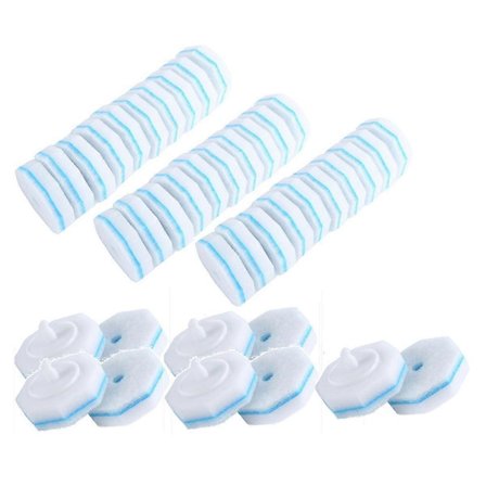 40 stk Toalettbørste Stav Engangs Refill Bolle Skrubber Hoder