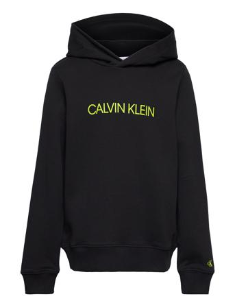 Institutional Logo Hoodie Hoodie Trøje Sort Calvin Klein