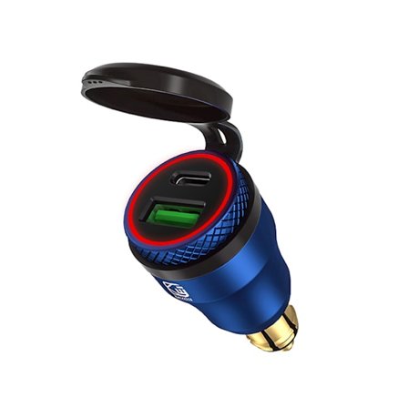 PD Billader USB Type-C Hurtiglading Biltelefonadapter 12V-24V Doble Porter Strømuttak for Bil Båter