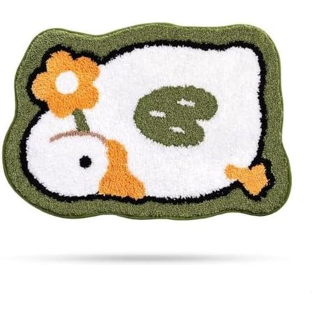 40x60cm Badrumsmatta med Gås, Absorberande Mikrofibermatta för Badrum med Halkskydd, Söt Badrumsmatta för Kök