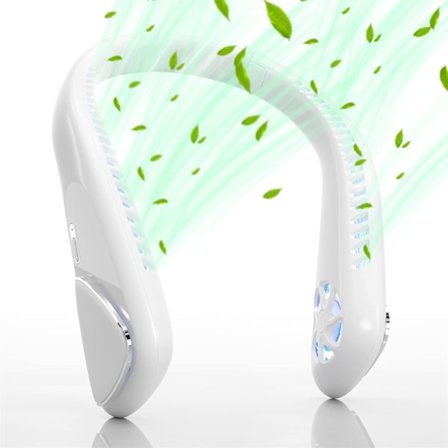 Bladeless Neck Fan - Bærbar nakkevifte med 3 vindhastigheter, USB-oppladbar personlig nakkevifte, Håndfri design USB-vifte - Ideell for O