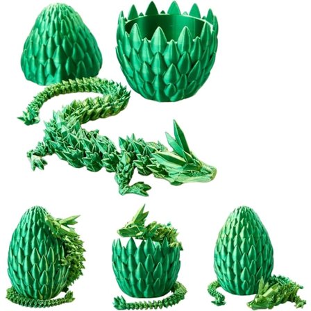 3D-trykt drageæg, krystaldrage i drageæg, overraskelsesæg, leddelt drage, gave til drenge og piger