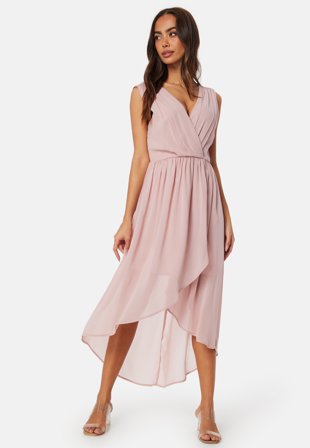 Bubbleroom Occasion - High-Low Chiffon Dress - Dusty pink - Kläder