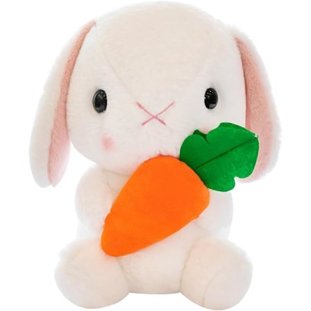 Påskekanin bamse, kaninleketøy for barn, myk kose- og lekebamse, hare bamse for jenter gutter (gulrotkanin 22cm)