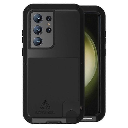 LOVE MEI Deksel til Samsung Galaxy S23 Ultra Mobiltelefon Silikon+Metall Støtsikkert Telefondeksel