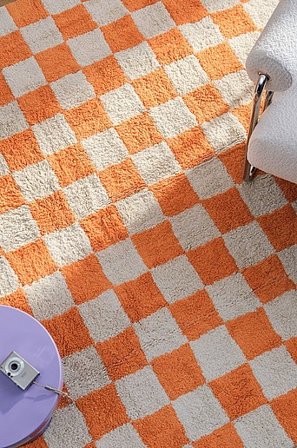 Jotex - Katoenen Tapijt Oranje/natuurlijk Wit Oranje/natuurlijk wit - MELA - Koop Katoenen vloerkleed bij Jotex