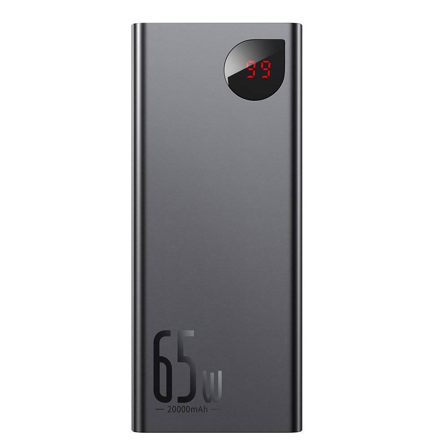 BASEUS Adaman Metal Powerbank, Quick Charge, 65W, 20000mAh - Black
