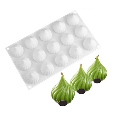 15-hulls russisk eventyrformet kake silikonform 3d kakeformer cupcake silikon