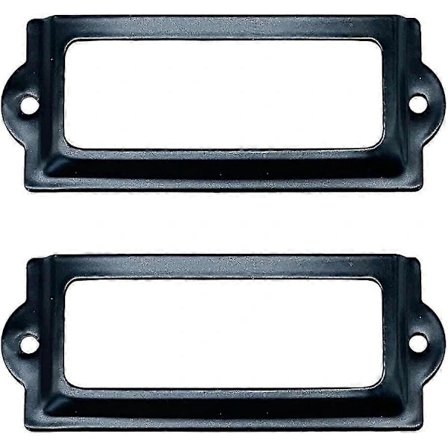 【PP】[24-pakning] Svart kontorbibliotek filskuff skap kort tagg etikettholder metallramme 83 mm x 30 mm