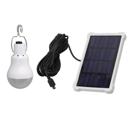 LED Solar Pære Lys Bærbar ABS PC 150LM Hvitt Lys Campinglampe Fiskehønsehus Belysning