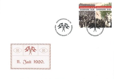 Danmark - Genforeningen - Førstedagskuvert med frimærker
